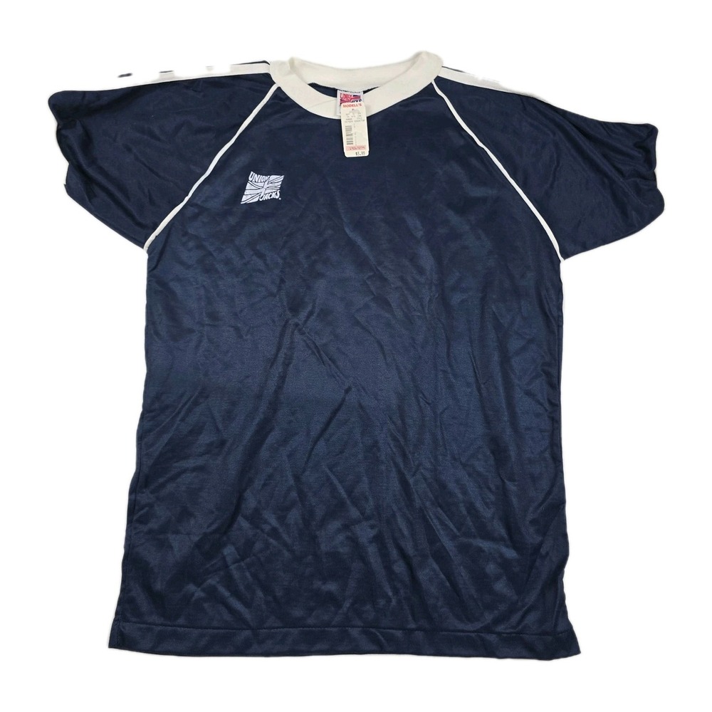 Union Jacks Vintage Men's Size 42-44 Navy Blue Activewear Shirt New